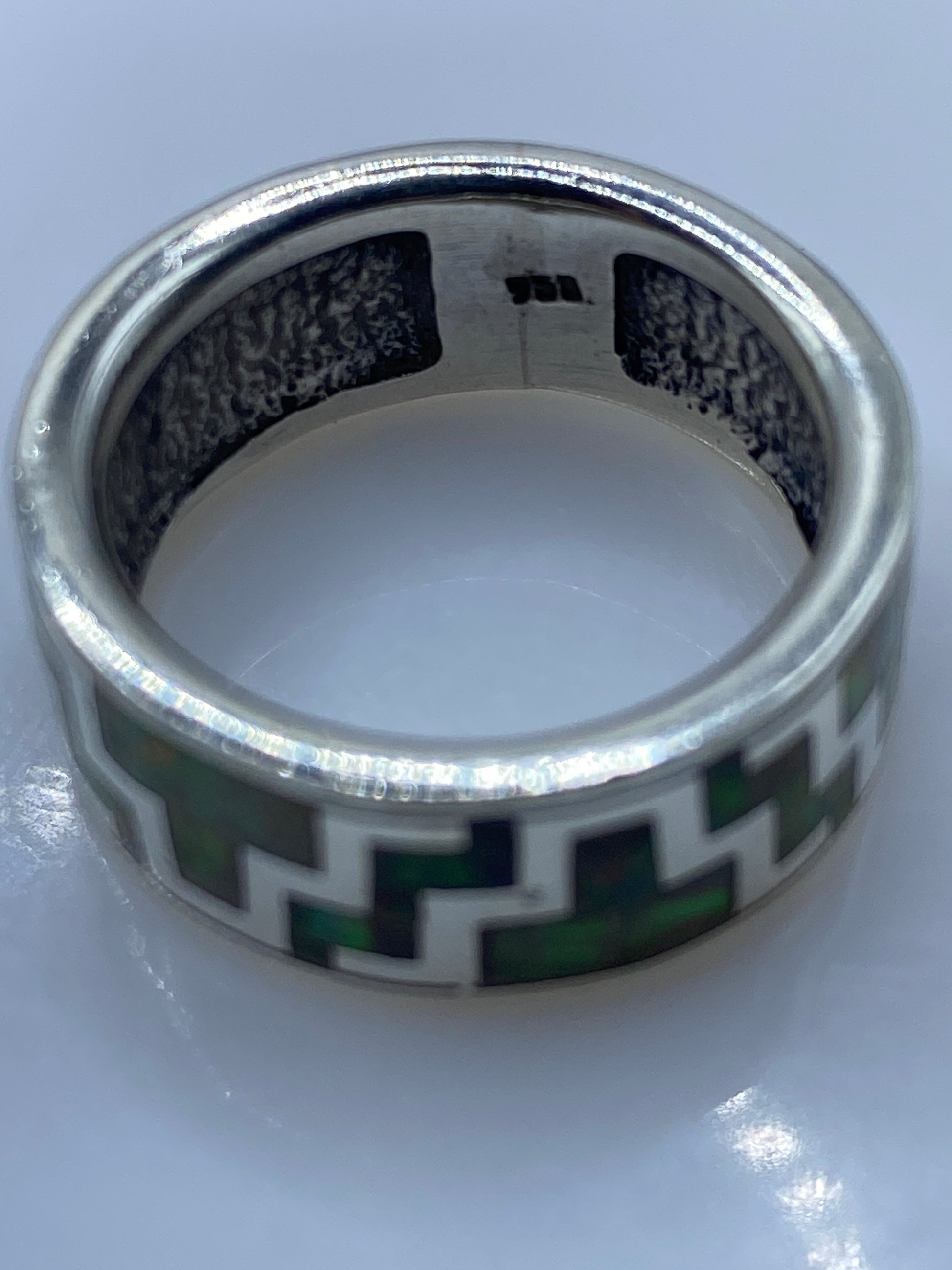 Anillo de Plata Ópalo de Fuego Puro | Diseño Geométrico Taxco — foto 5