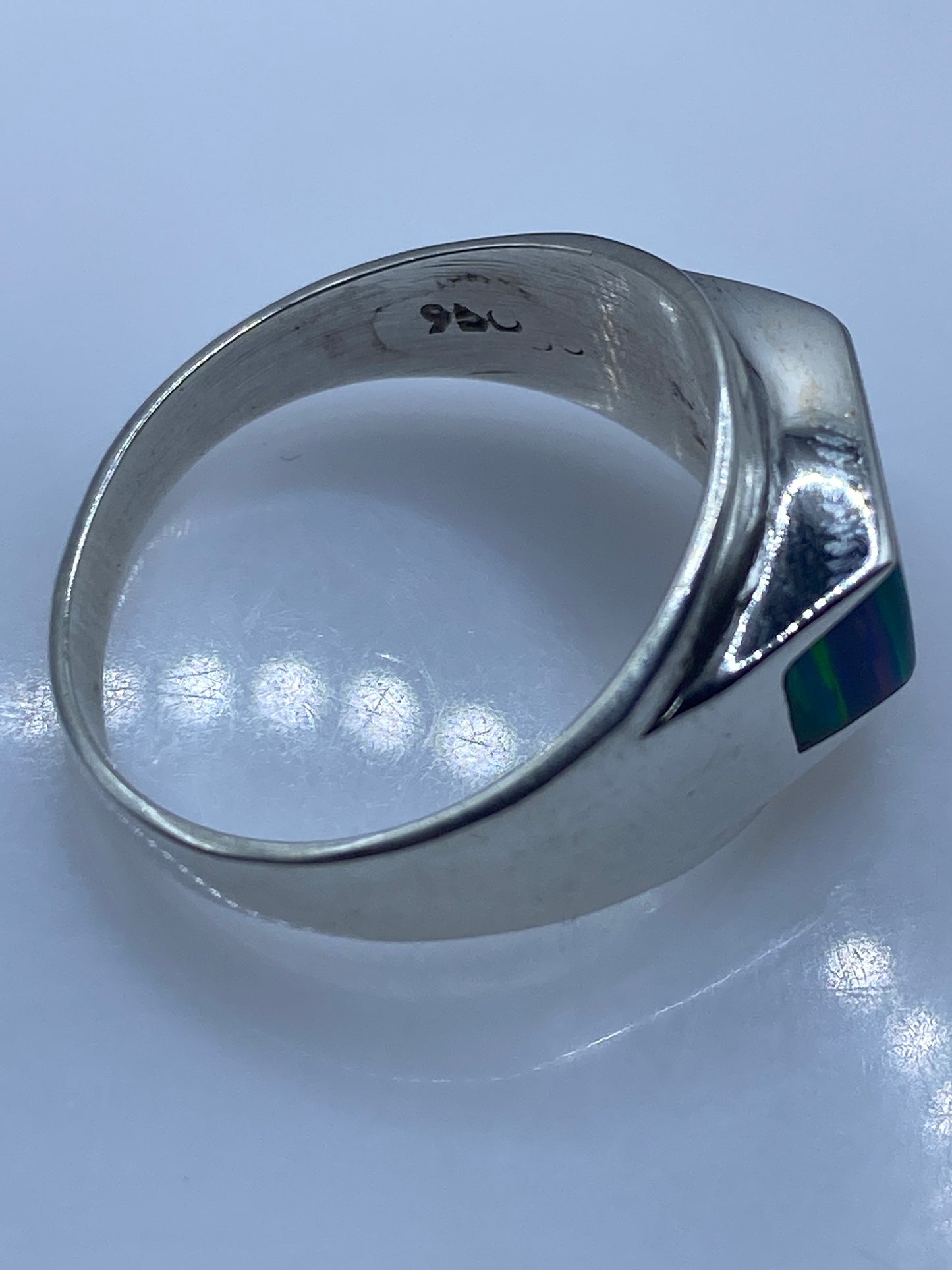 Anillo de Plata .950 Ópalo de Fuego Multicolor — Unisex — foto 5
