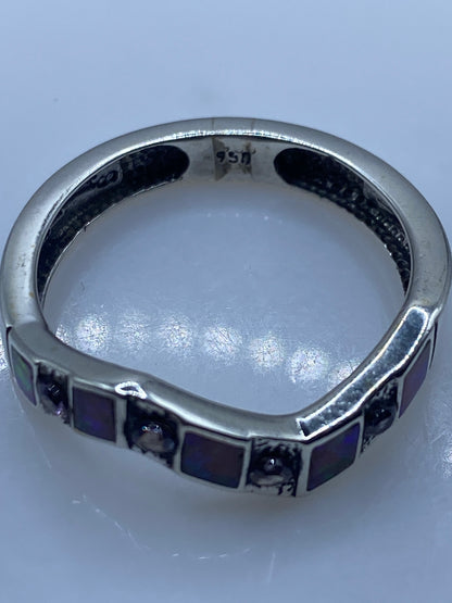 Anillo de Plata .950 Ópalo de Fuego Rosa — Geométrico — foto 5