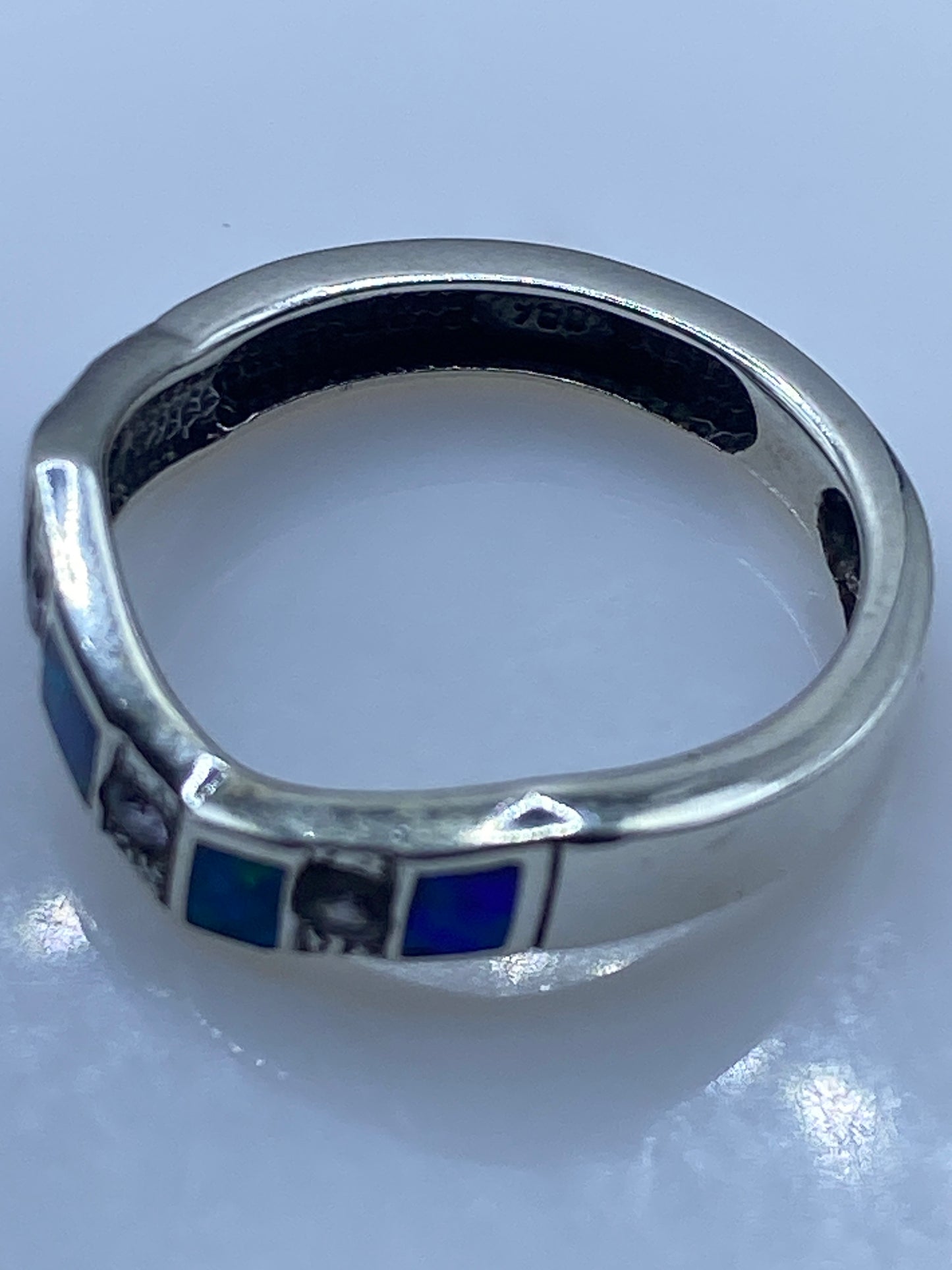 Anillo de Plata Ópalo de Fuego Azul — Diseño Artesanal Taxco — foto 5
