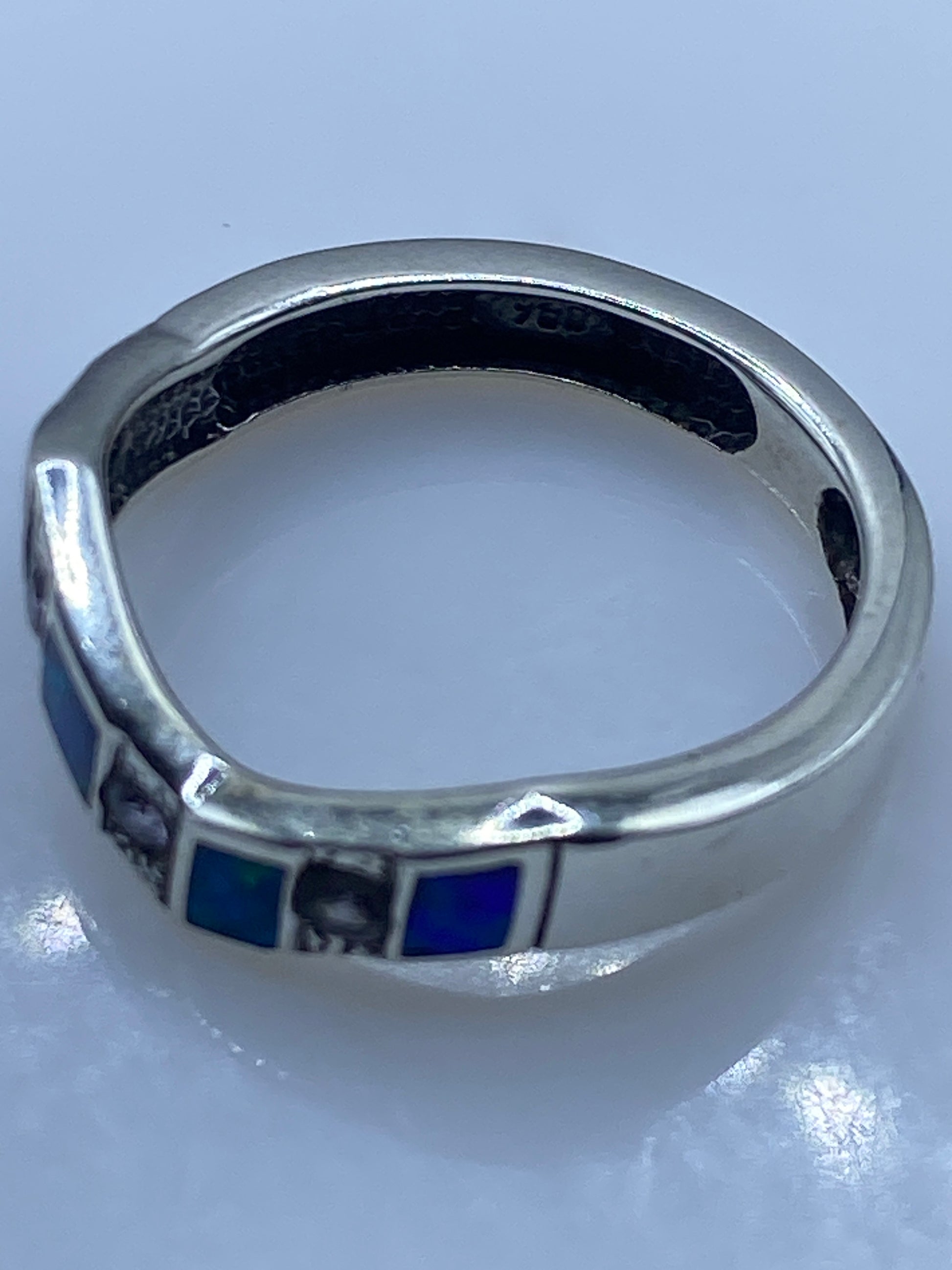 Anillo de Plata Ópalo de Fuego Azul — Diseño Artesanal Taxco — foto 5