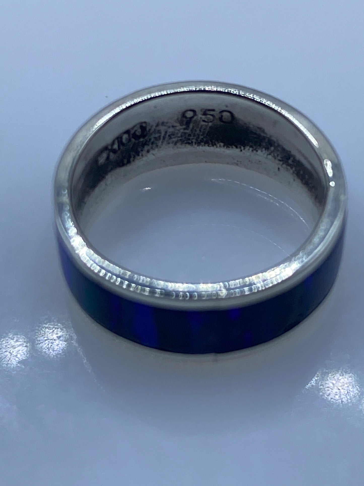 Anillo de Plata Ópalo de Fuego Azul — Minimalista .950 — foto 5