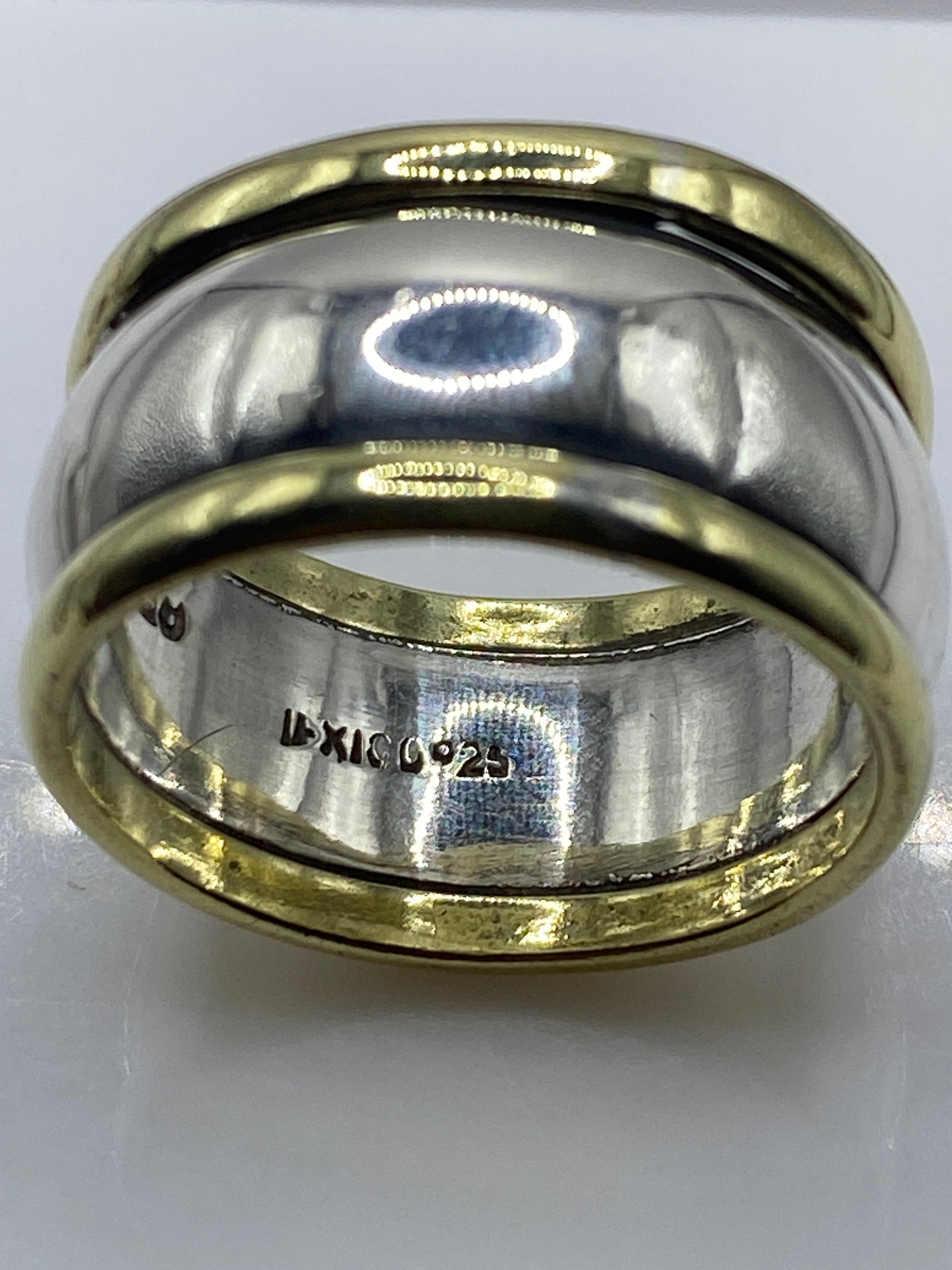 Anillo de Plata Banda Mixta Dos Tonos — Para Él — foto 5