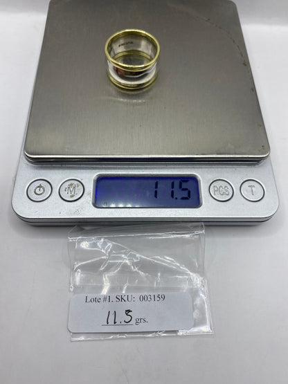 Anillo de Plata Banda Mixta Dos Tonos — Para Él — foto 6