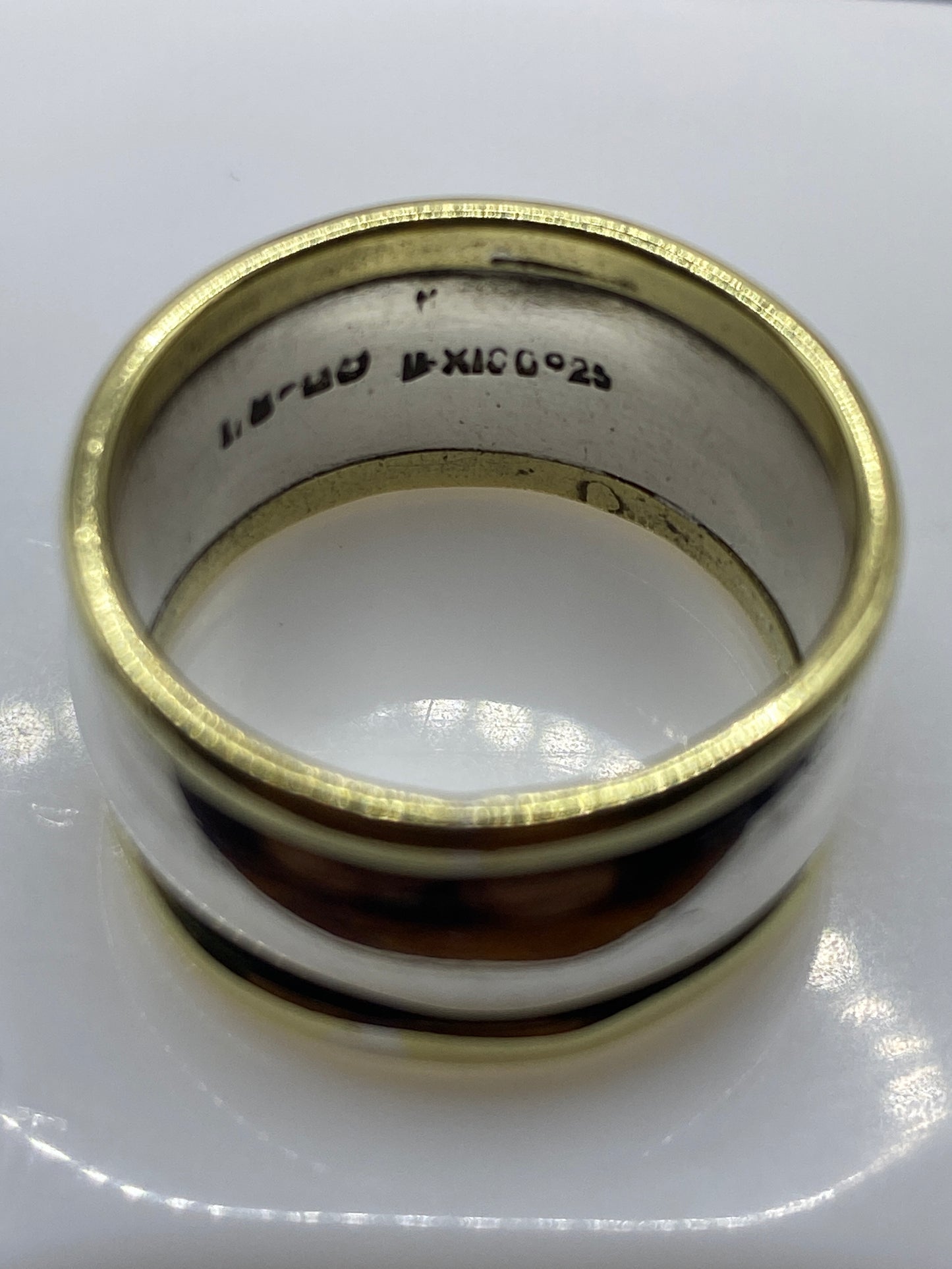 Anillo de Plata Sello Moderno Capas Satinado — Para Él — foto 5