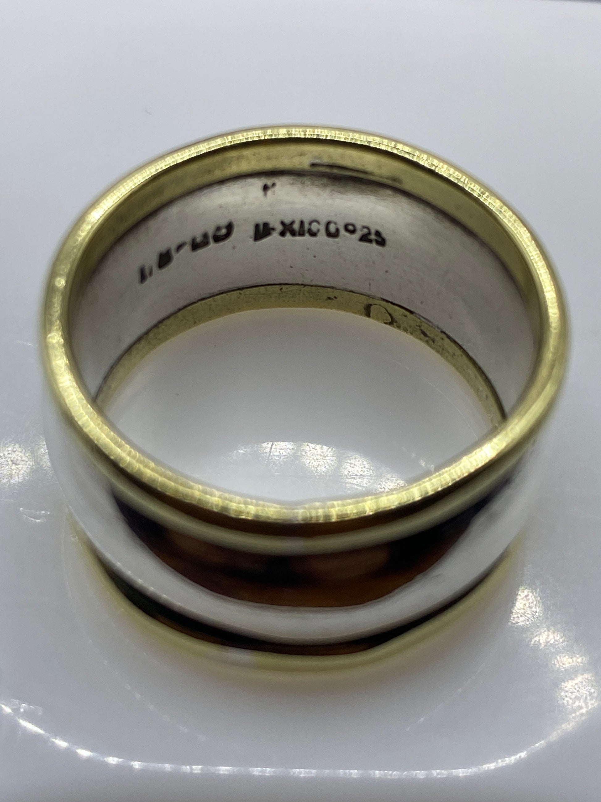 Anillo de Plata Sello Moderno Capas Satinado — Para Él — foto 5