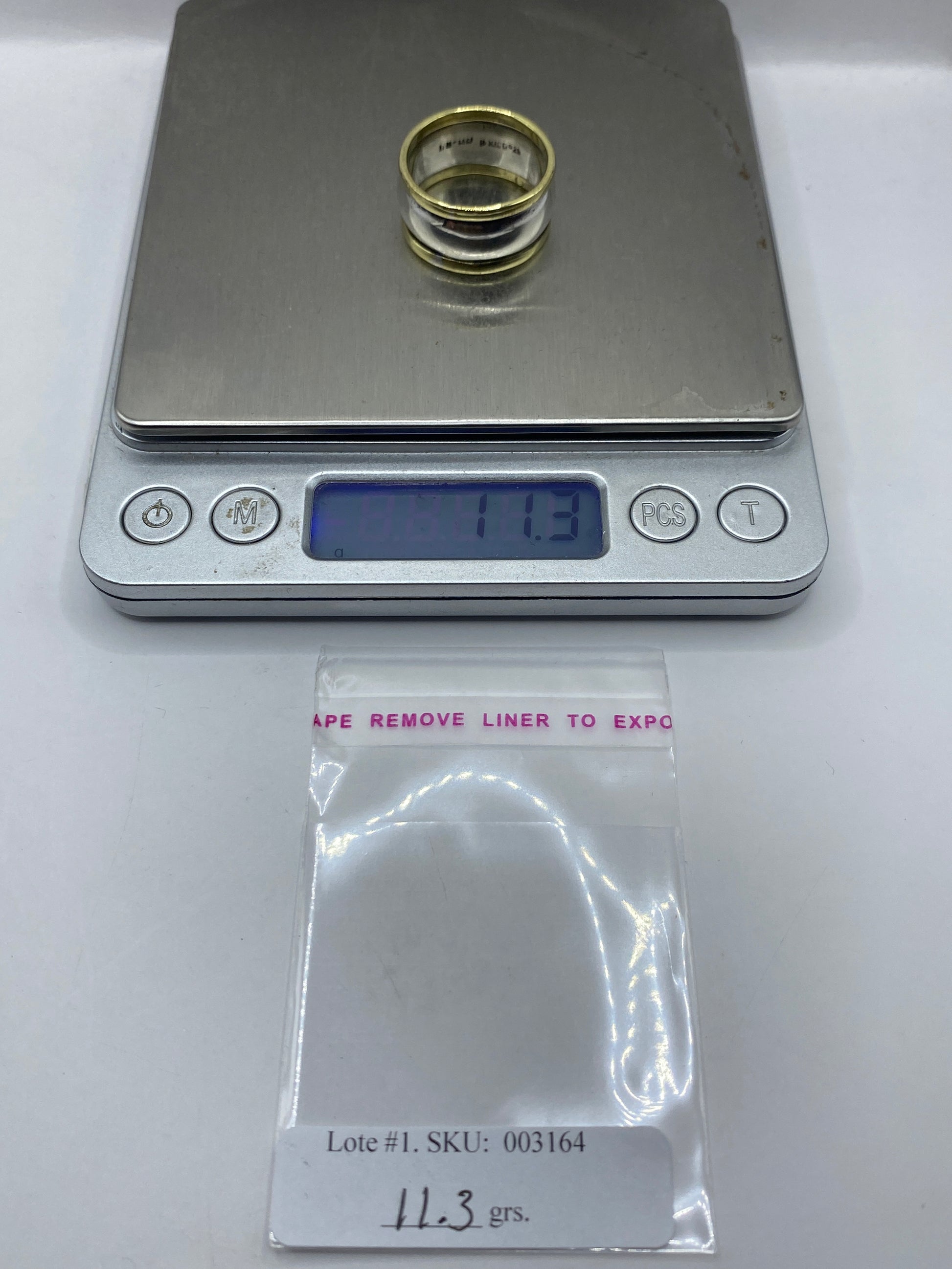 Anillo de Plata Sello Moderno Capas Satinado — Para Él — foto 6