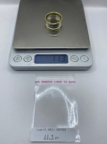 Anillo de Plata Sello Moderno Capas Satinado — Para Él — foto 6