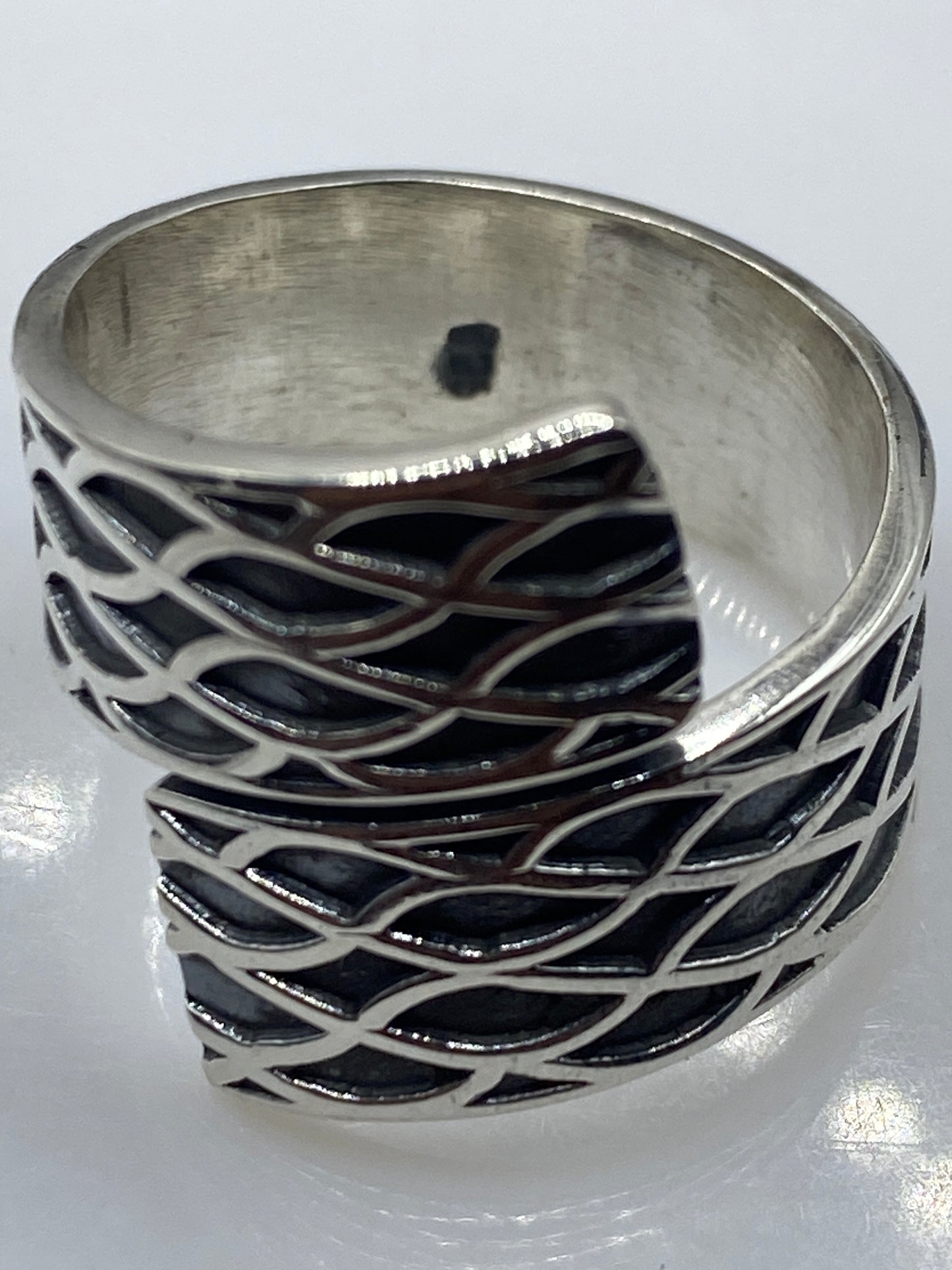 Anillo Plata Escalonado Ajustable — Patrón Étnico — foto 5