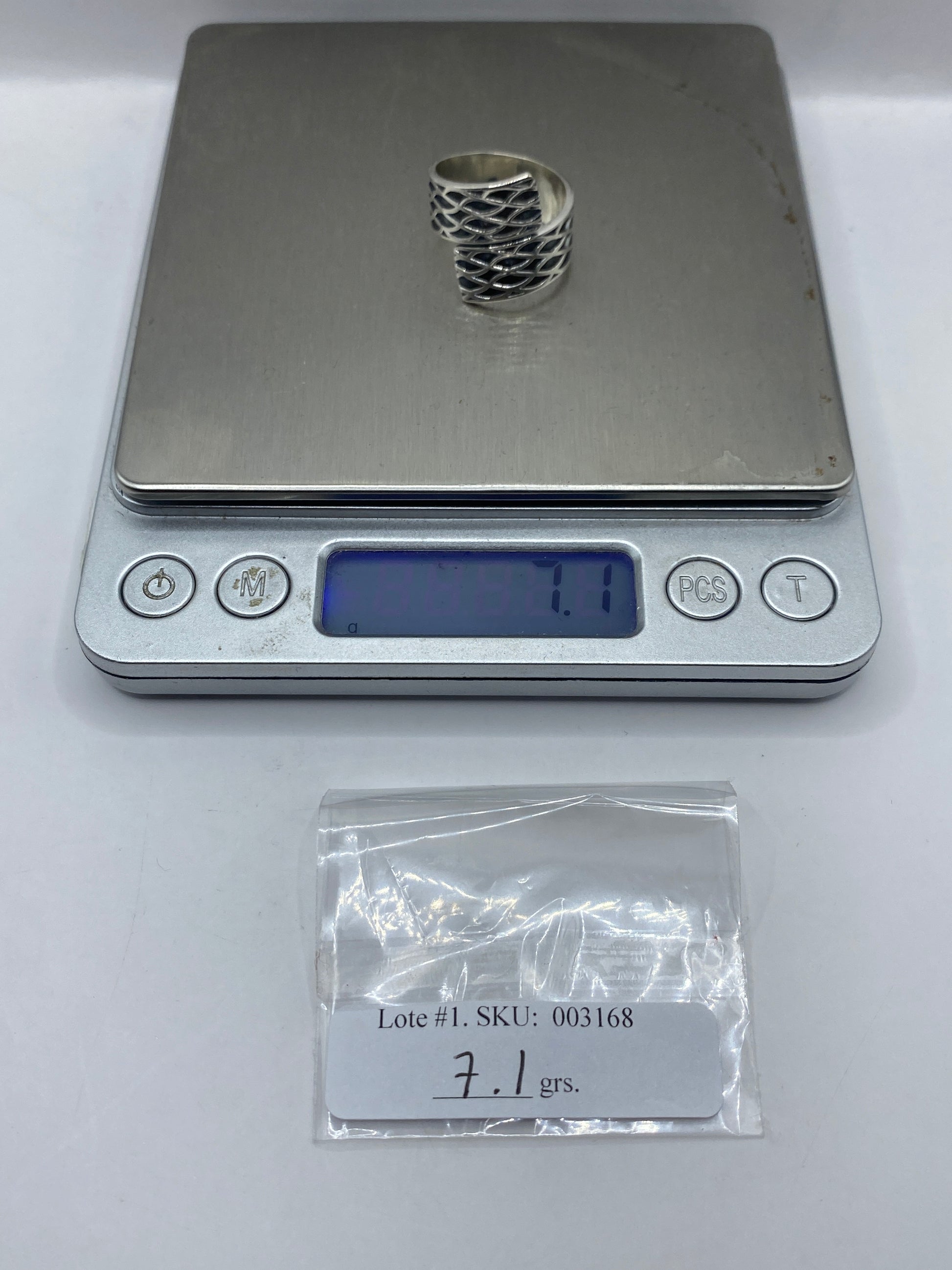 Anillo Plata Escalonado Ajustable — Patrón Étnico — foto 6