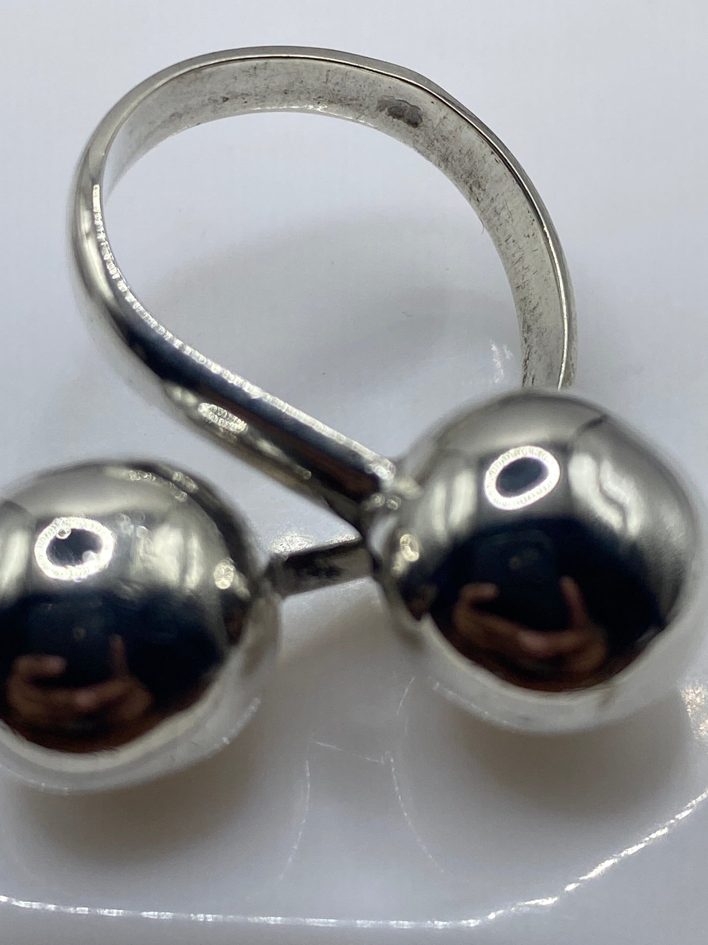 Anillo de Plata Dos Esferas Ajustable — Minimalista — foto 5