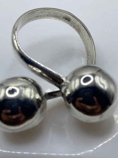 Anillo de Plata Dos Esferas Ajustable — Minimalista — foto 5