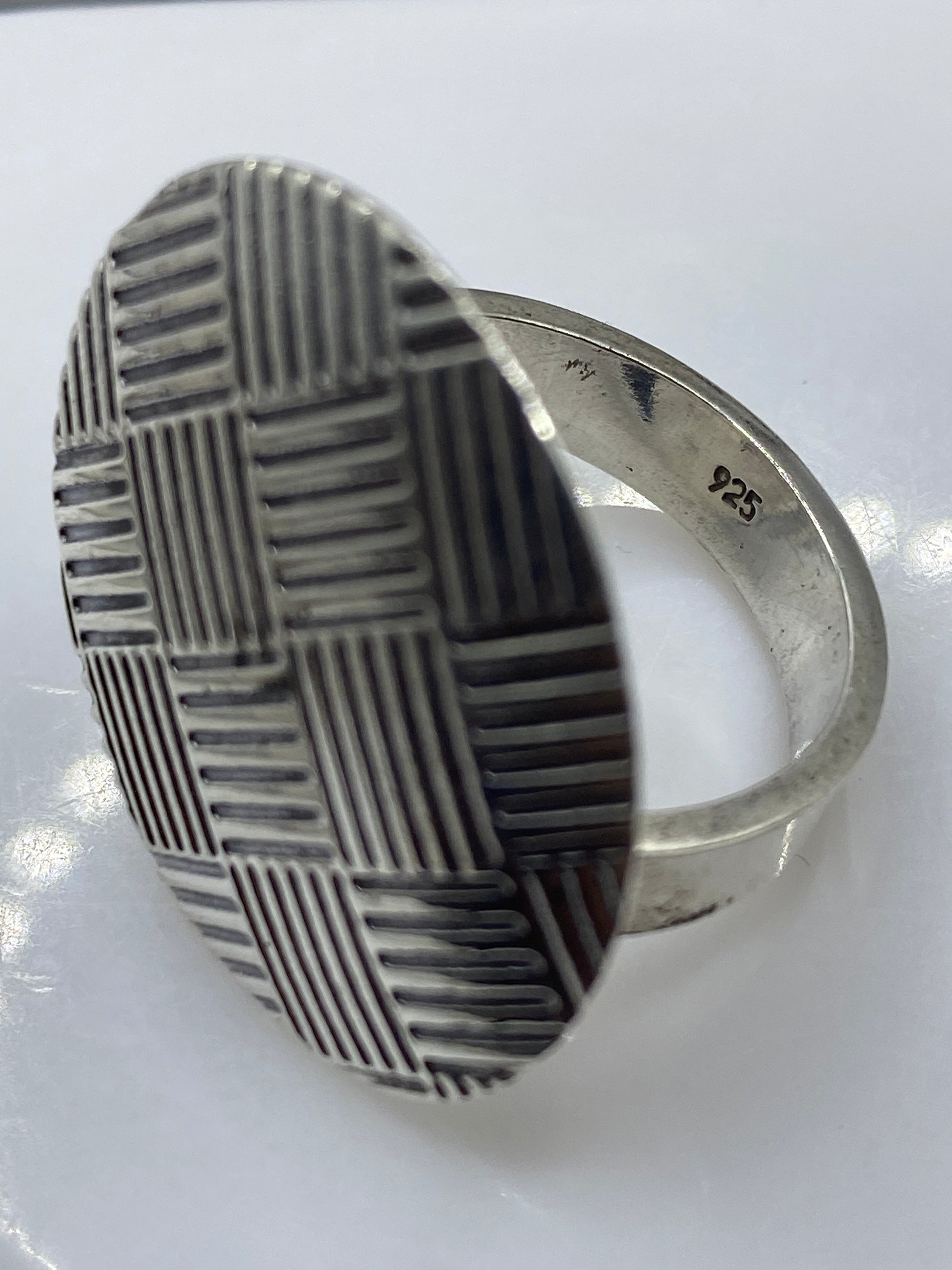 Anillo Plata Tejido Geométrico Ajustable — Diseño Étnico — foto 5