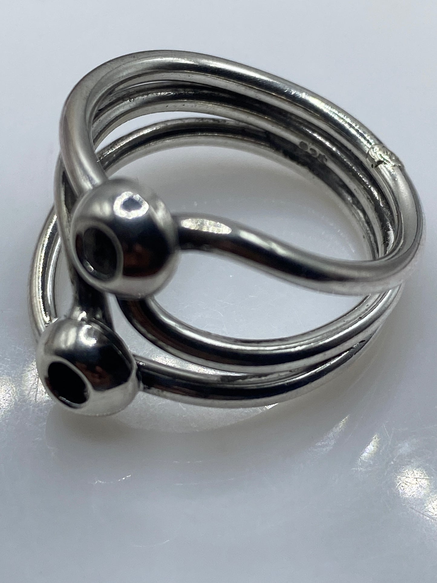Anillo de Plata Doble Cuerpo Fluido — Diseño Orgánico — foto 5