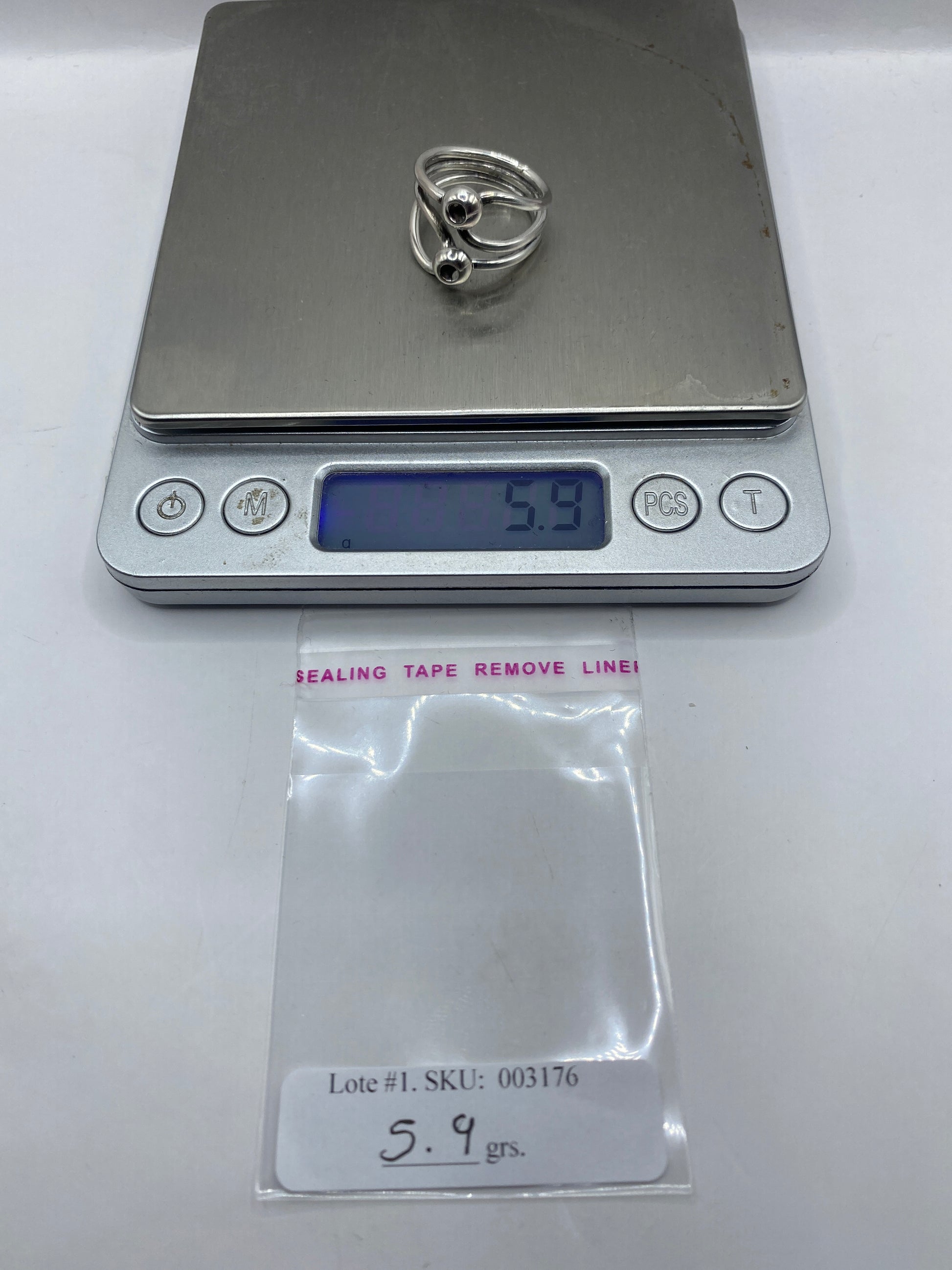 Anillo de Plata Doble Cuerpo Fluido — Diseño Orgánico — foto 6