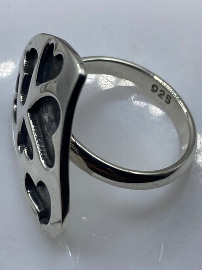 Anillo de Plata Corazones Abiertos — Ajustable Flores — foto 5