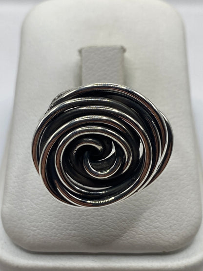 Anillo giratorio de plata .925 con espiral terapéutica en estuche blanco