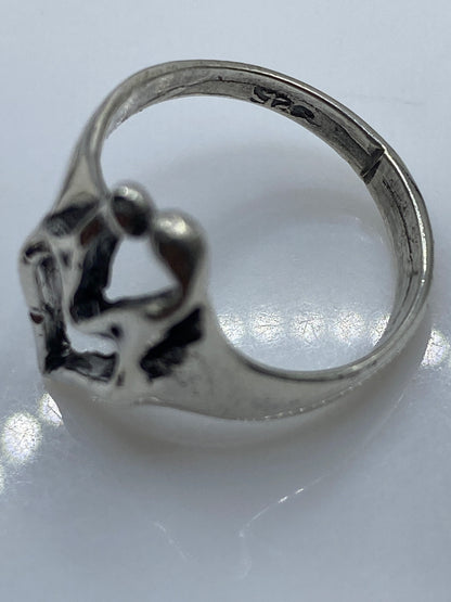 Anillo de Plata Manos Abrazo — Solitario Minimalista — foto 5