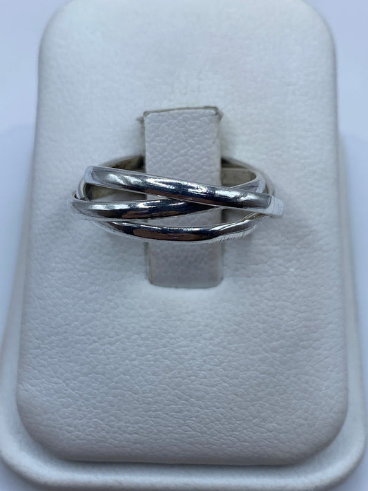 Anillo de Plata Bandas Entrelazadas — Minimalista Taxco — foto 1