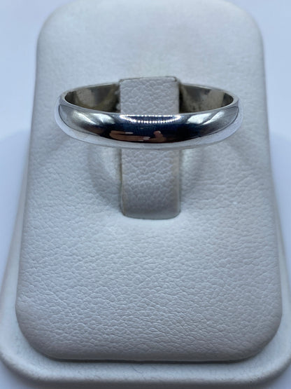 Anillo banda de plata .925 pulido al brillo espejo en estuche blanco