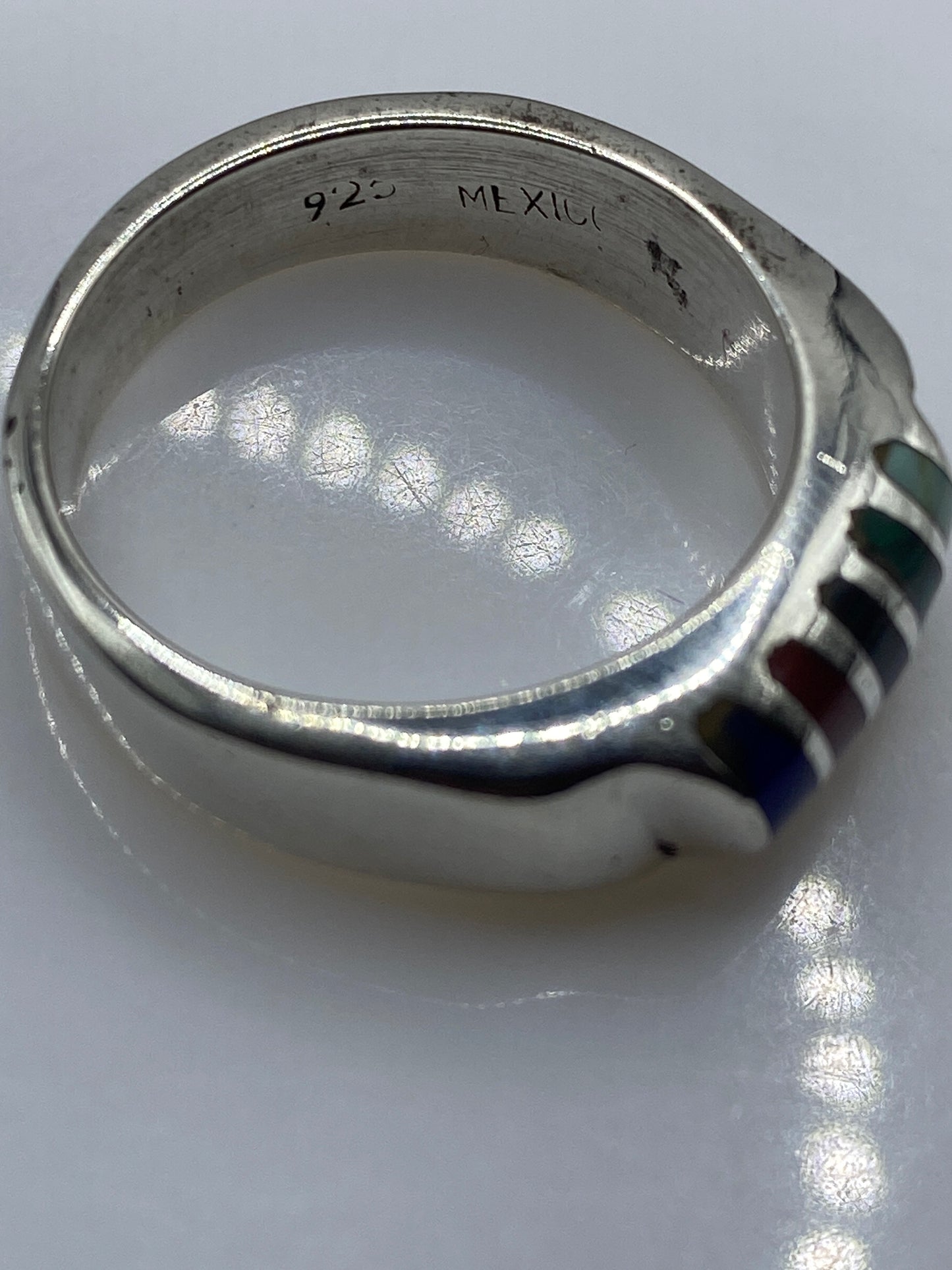 Anillo de Plata Multicolor con Piedras — Diseño Moderno Taxco — foto 5