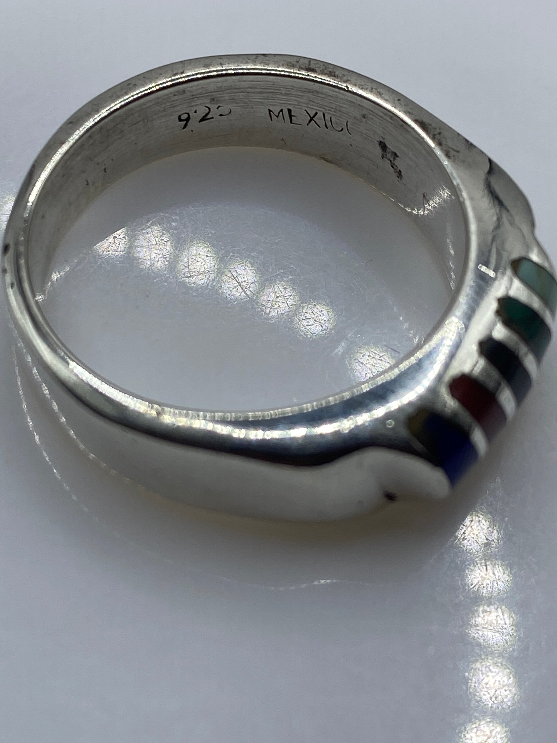 Anillo de Plata Multicolor con Piedras — Diseño Moderno Taxco — foto 5
