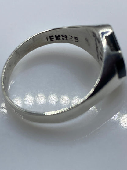 Anillo de Plata Ónix Negro Moderno — Solitario Unisex — foto 5