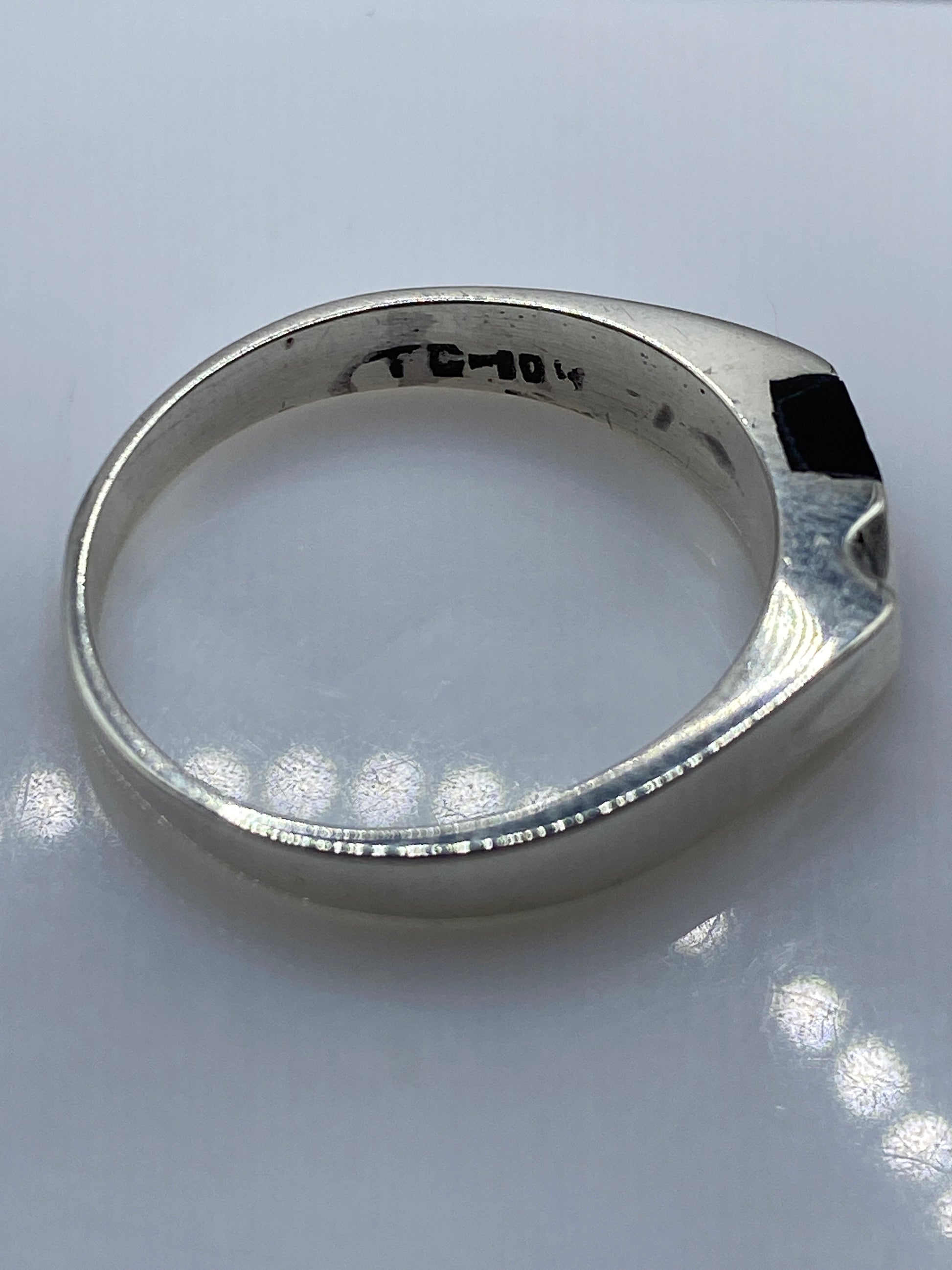 Anillo de Plata Ónix Negro Minimalista — Unisex Taxco — foto 5