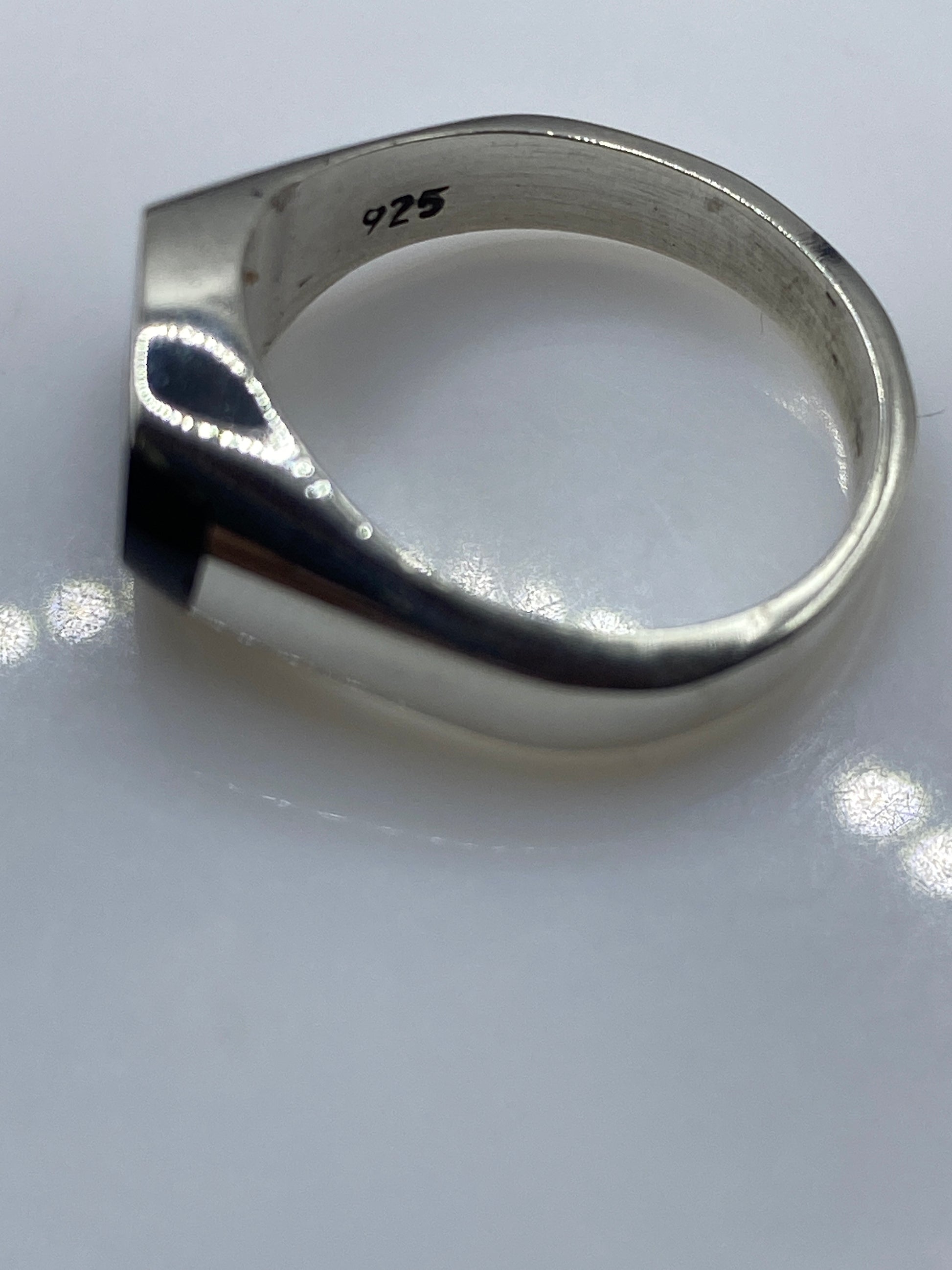 Anillo de Plata Ónix Negro Sólido — Unisex Minimalista — foto 5