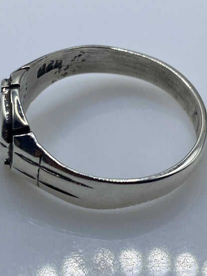 Anillo de Plata Malaquita Verde — Solitario Minimalista — foto 5