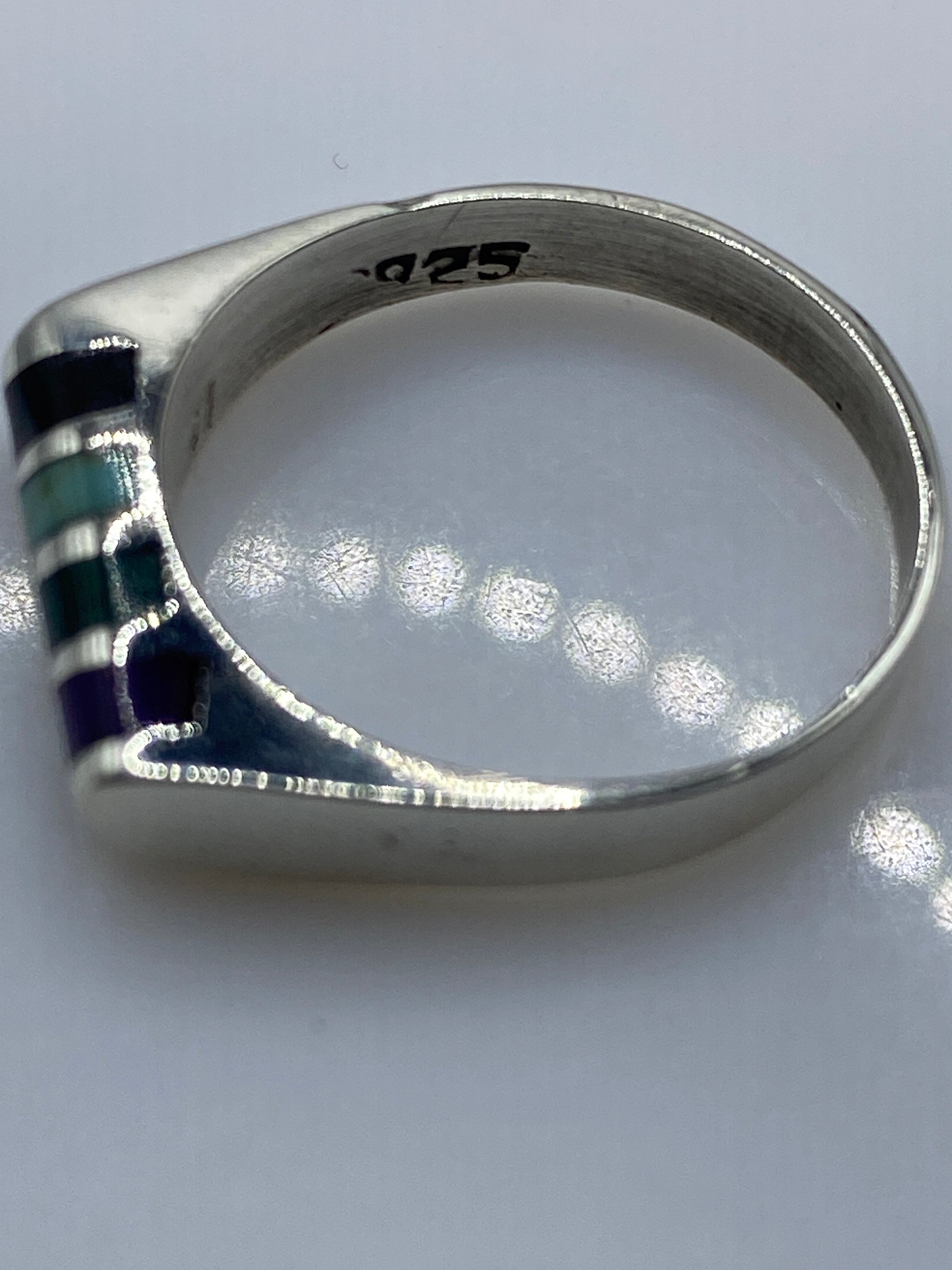 Anillo de Plata Turquesa Multicolor — Étnico Taxco — foto 5