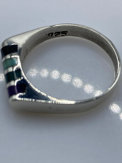 Anillo de Plata Turquesa Multicolor — Étnico Taxco — foto 5