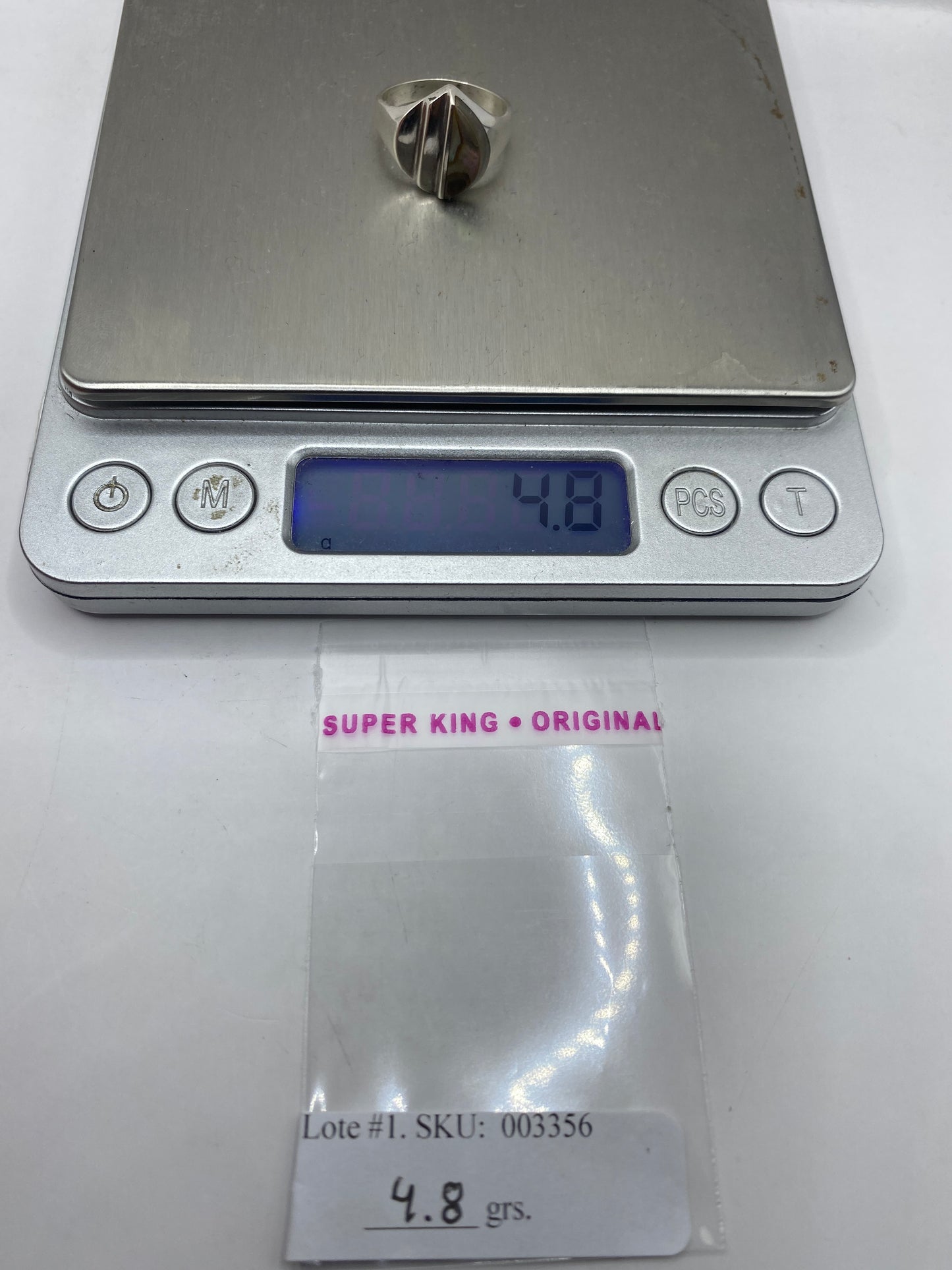 Anillo de Plata Gota con Piedra Natural — Diseño Moderno — foto 6