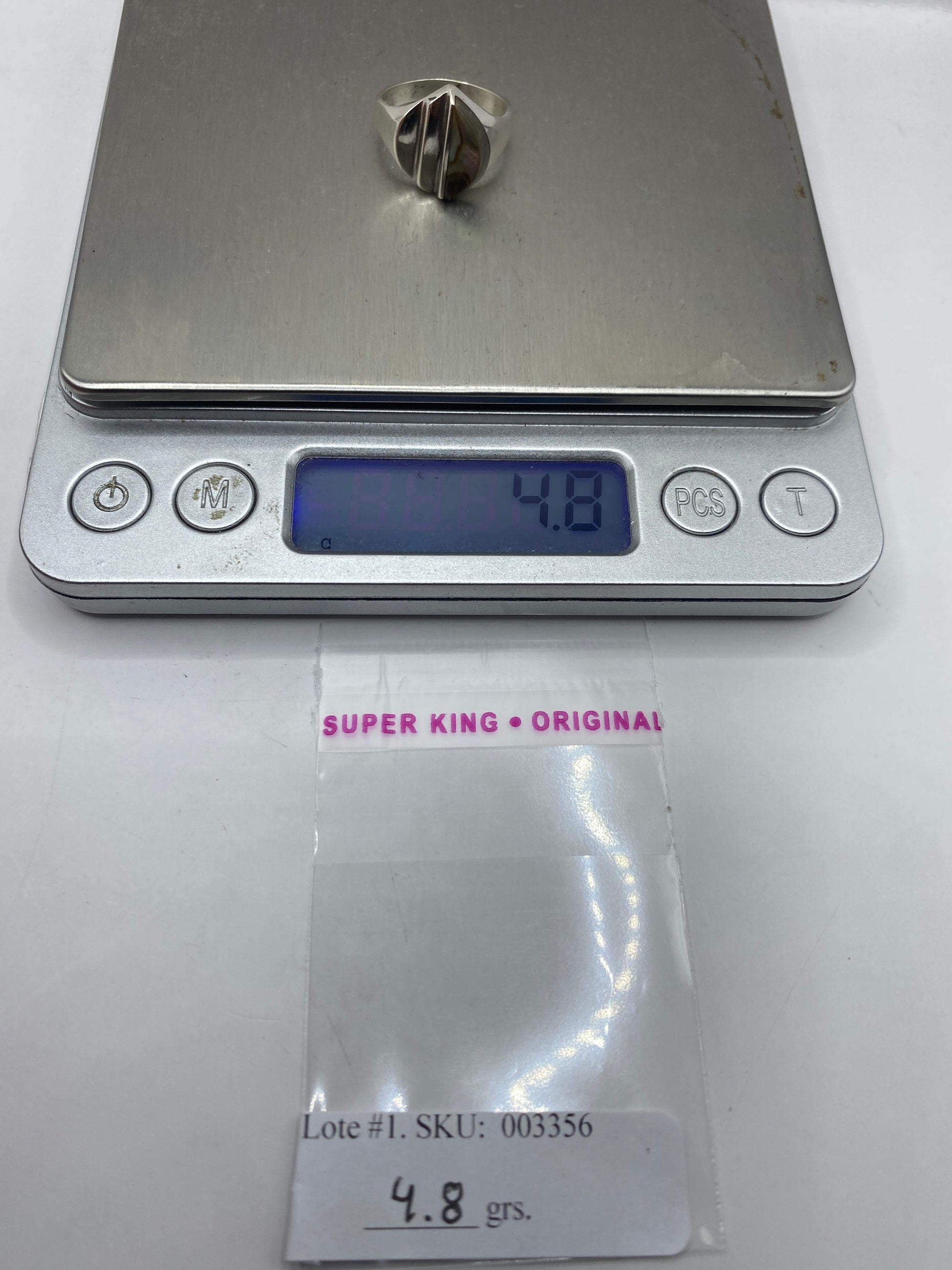 Anillo de Plata Gota con Piedra Natural — Diseño Moderno — foto 6