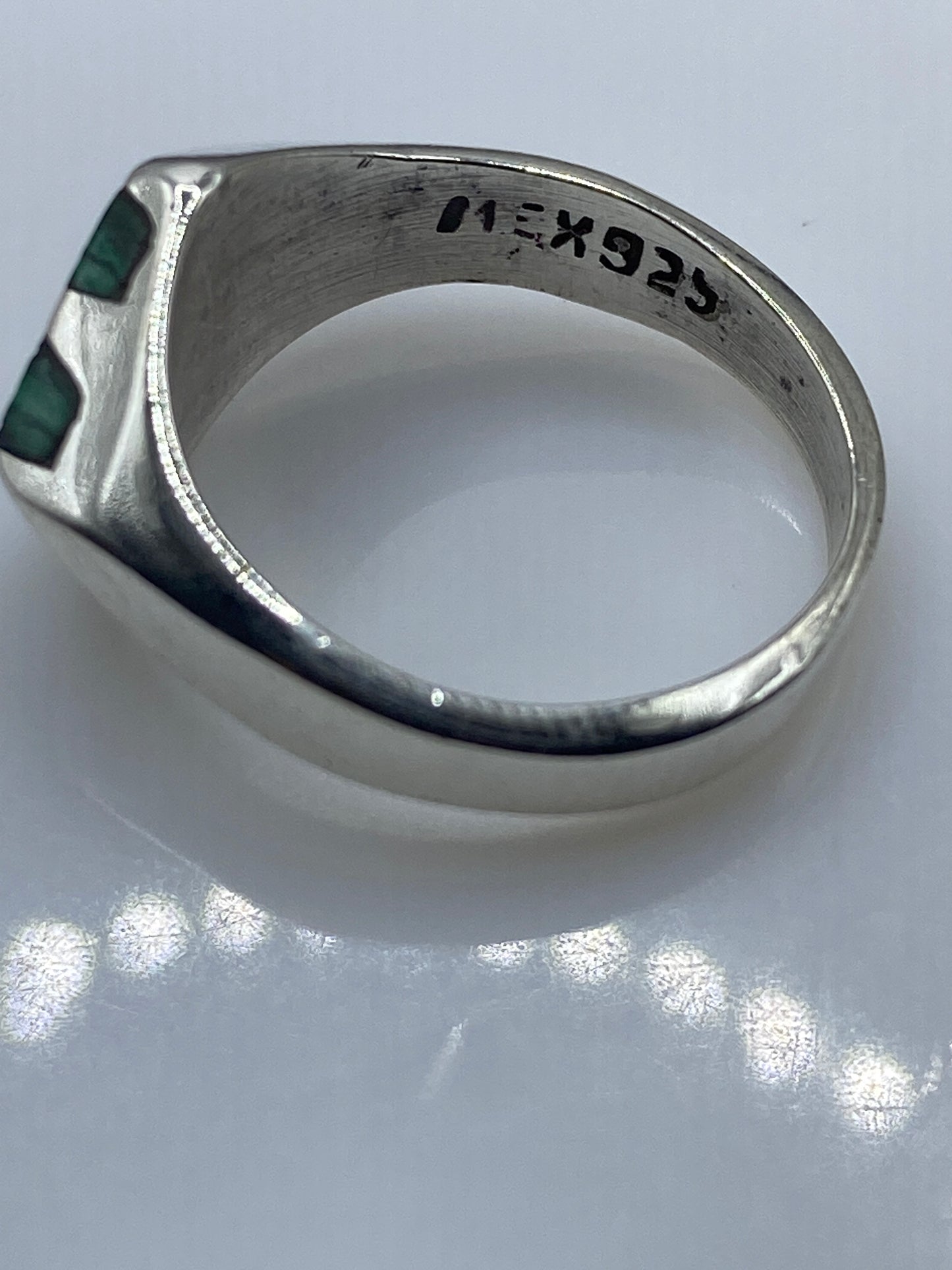 Anillo de Plata Malaquita Verde — Minimalista Unisex — foto 5