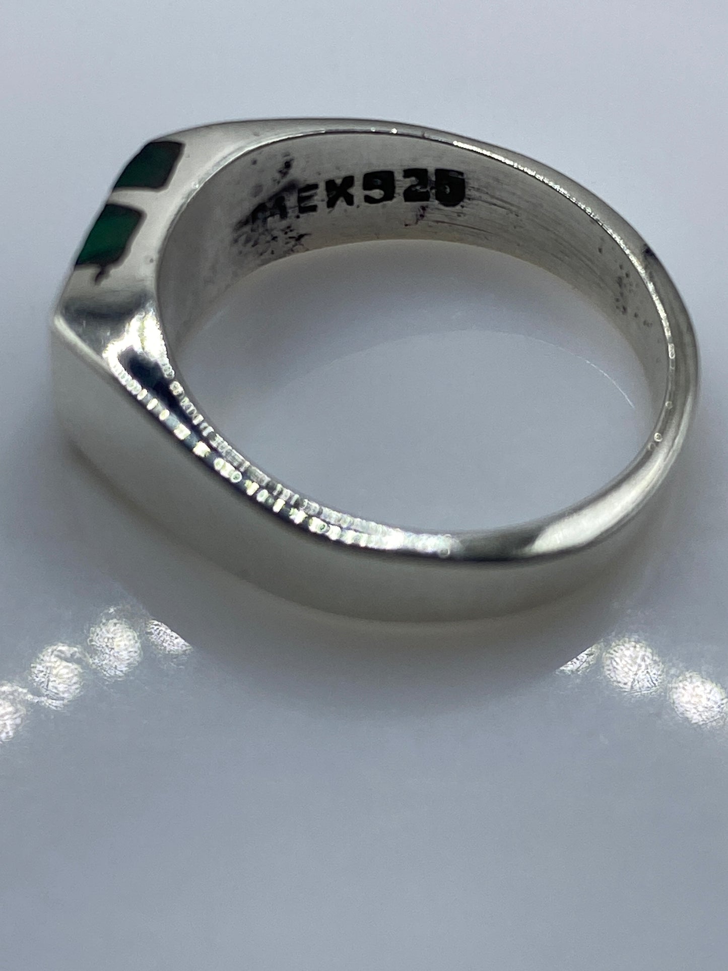 Anillo de Plata Malaquita Verde — Solitario Minimalista — foto 5