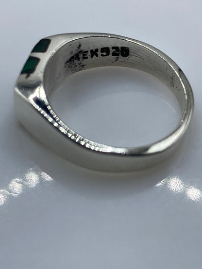 Anillo de Plata Malaquita Verde — Solitario Minimalista — foto 5