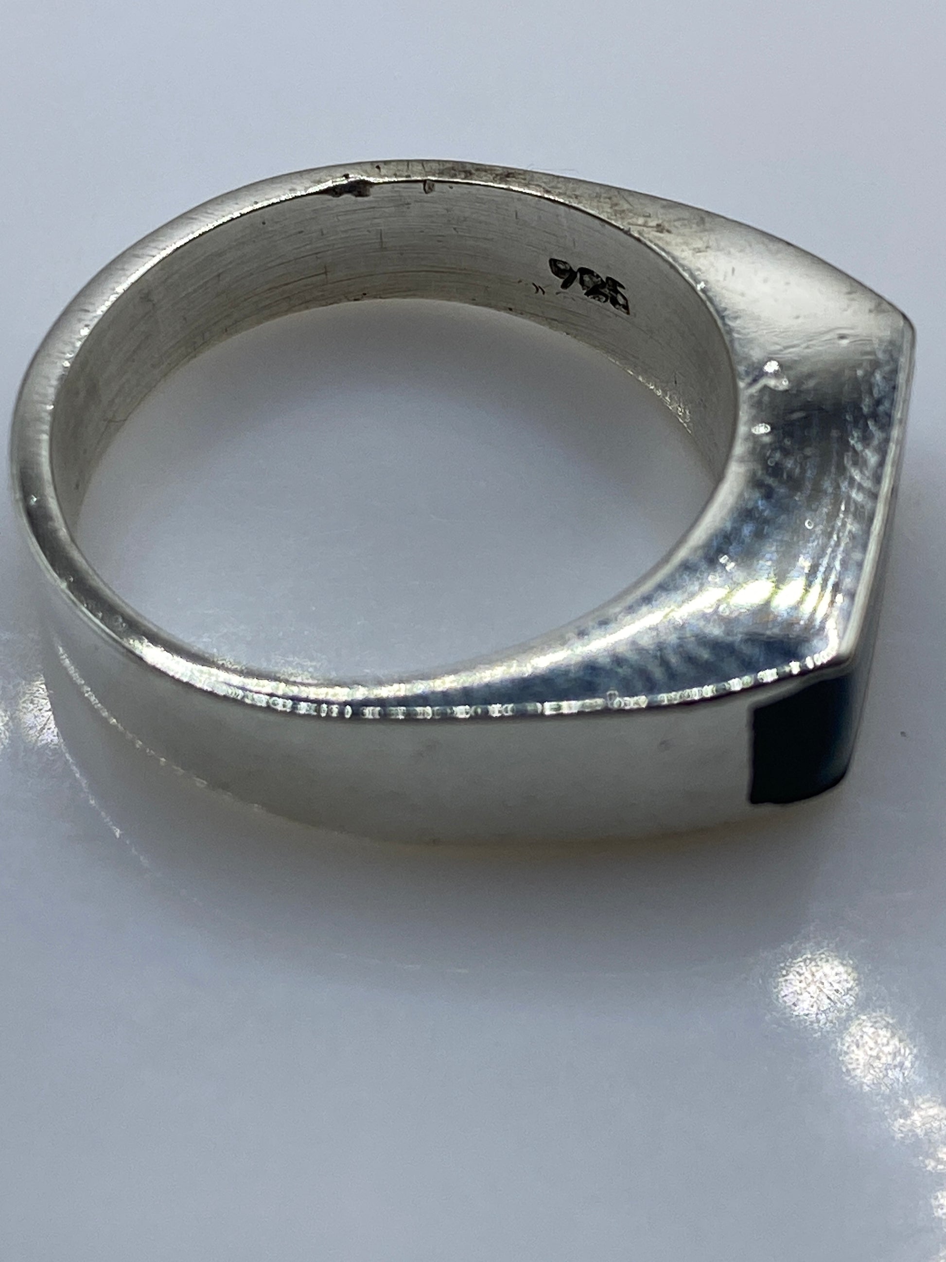 Anillo de Plata Malaquita Verde — Solitario Unisex — foto 5