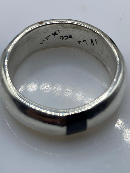 Anillo de Plata Ónix Negro Banda Ancha — Unisex Taxco — foto 5