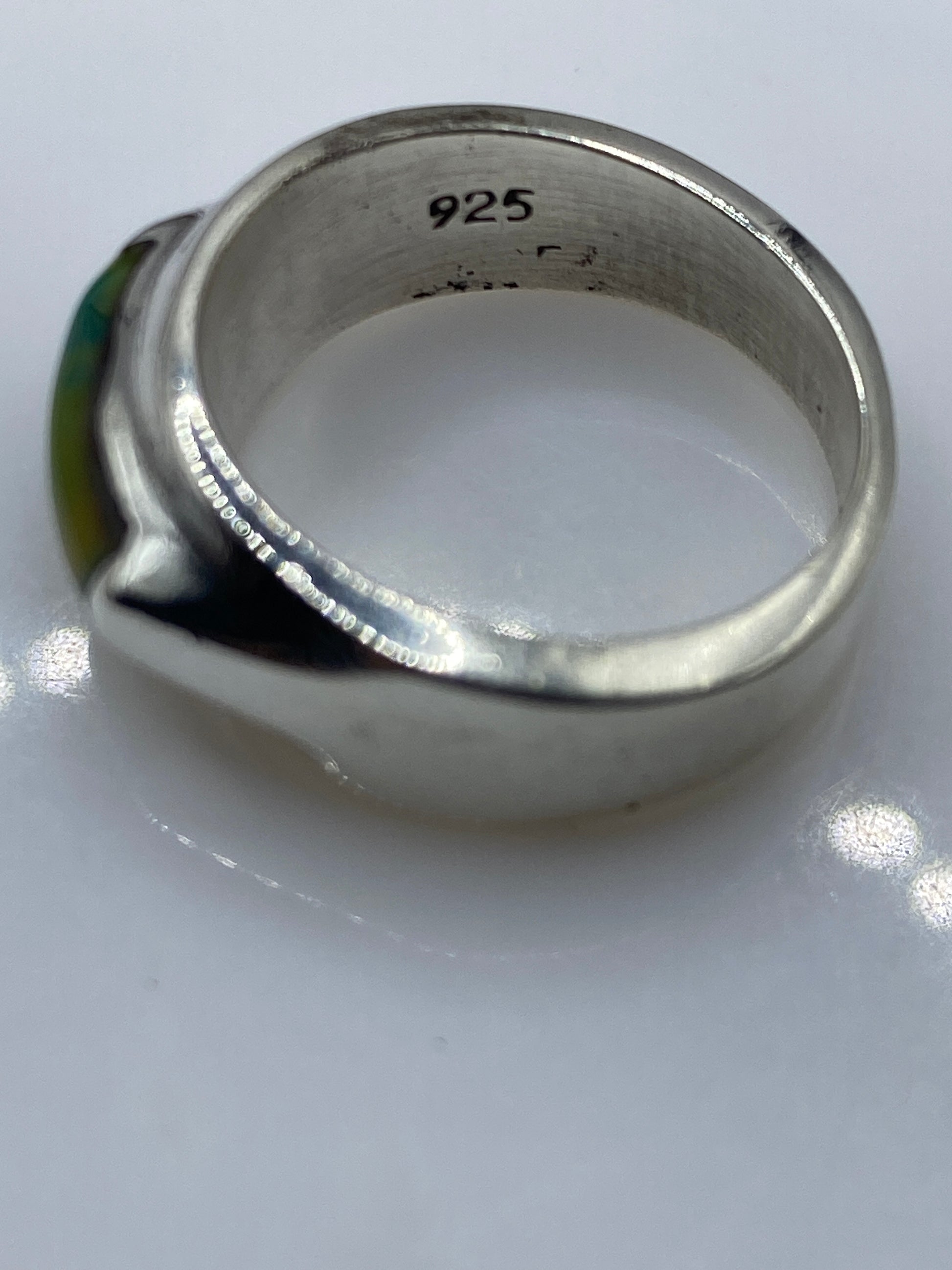 Anillo de Plata .925 con Piedra Verde y Negro — Moderno Unisex — foto 5