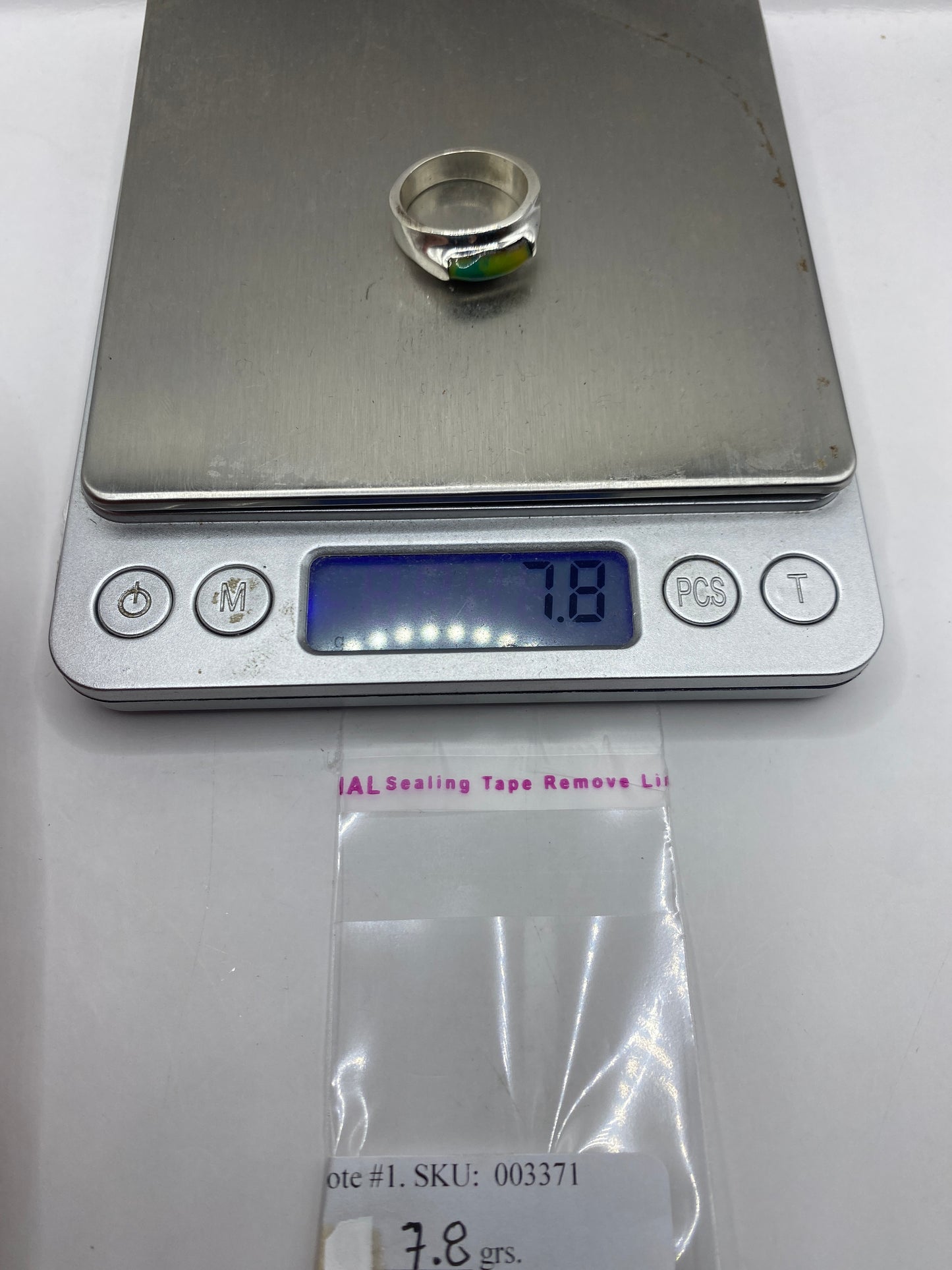 Anillo de Plata .925 con Piedra Verde y Negro — Moderno Unisex — foto 6
