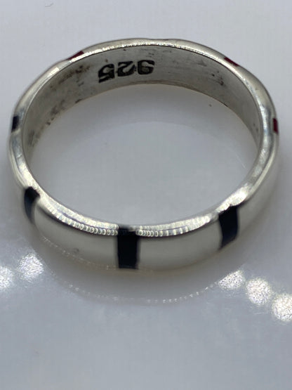 Anillo de Plata Ónix Negro — Banda Geométrica Unisex — foto 5