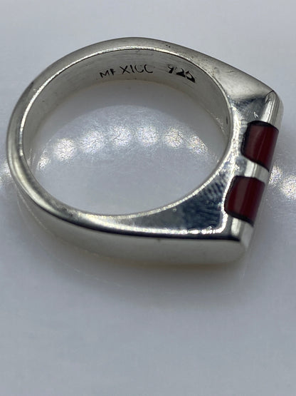 Anillo de Plata Coral Rojo — Diseño Moderno Unisex — foto 5