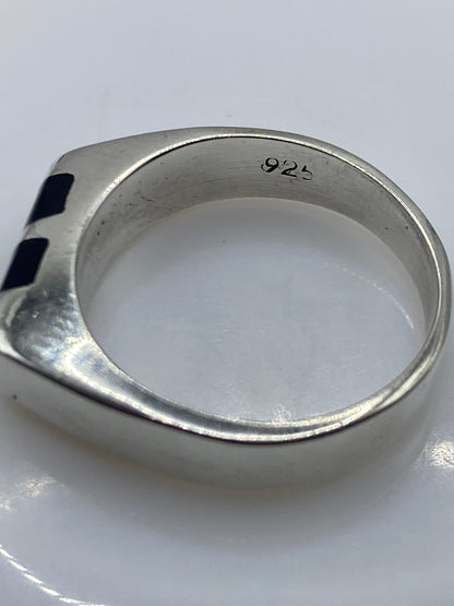 Anillo de Plata con Ónix Negro — Minimalista Geométrico — foto 5
