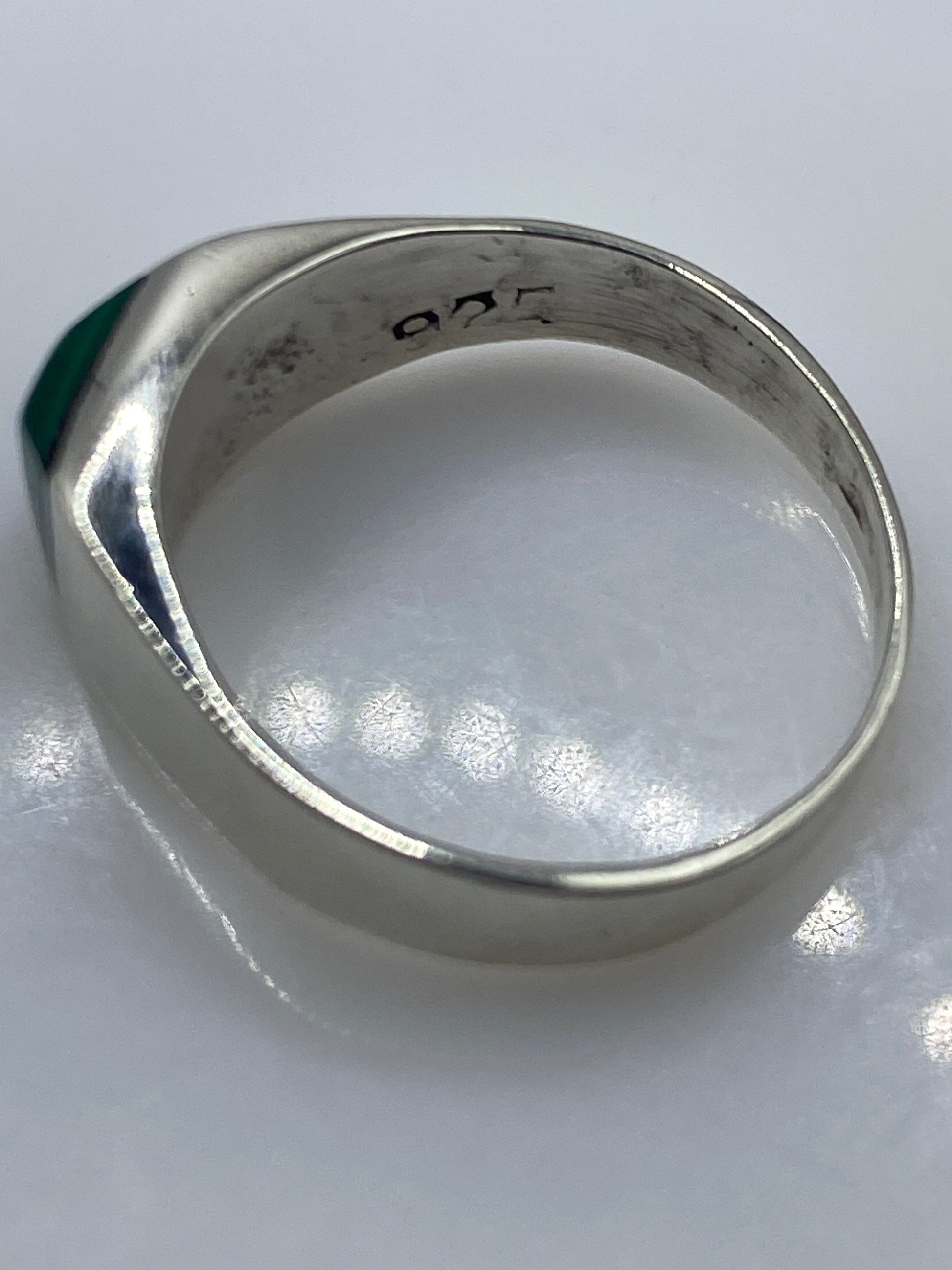 Anillo de Plata Minimalista Malaquita Verde — Unisex — foto 5