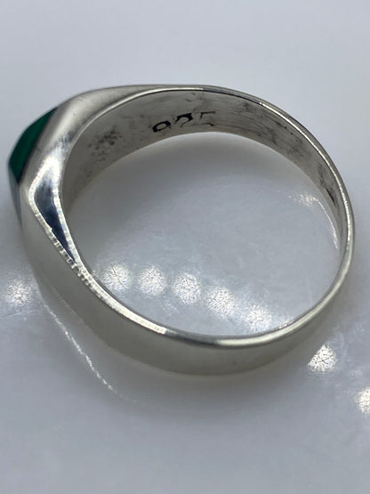 Anillo de Plata Minimalista Malaquita Verde — Unisex — foto 5