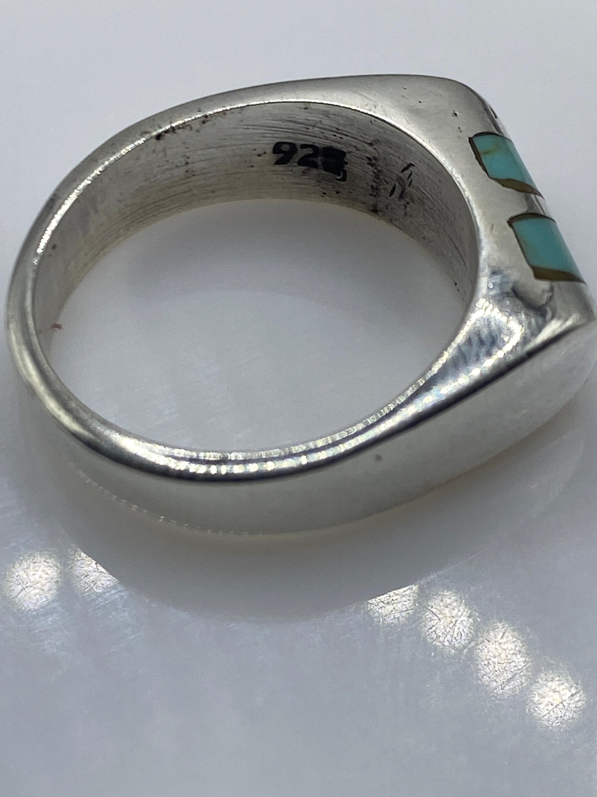 Anillo de Plata con Turquesa Azul Cielo — Minimalista Unisex — foto 5
