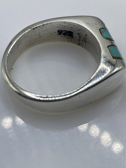 Anillo de Plata con Turquesa Azul Cielo — Minimalista Unisex — foto 5