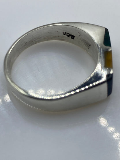 Anillo de Plata Malaquita Verde — Sello Moderno Unisex — foto 5