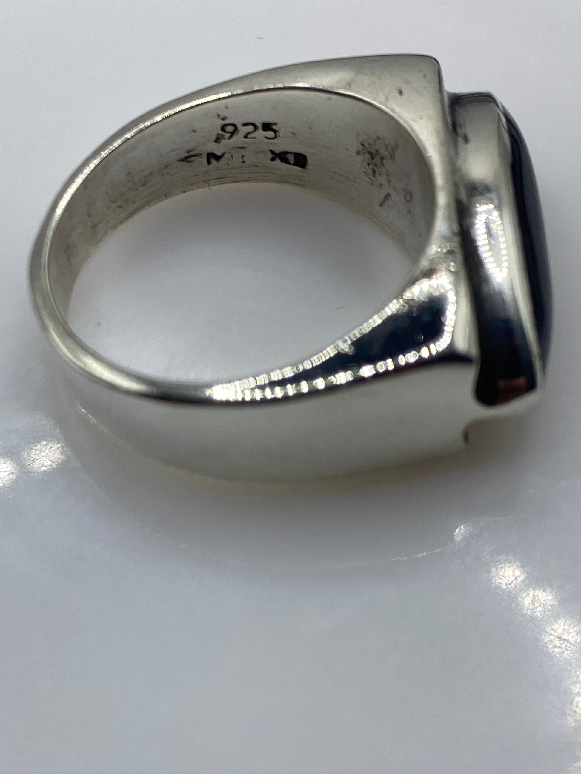 Anillo de Plata Ónix Negro Minimalista — Solitario Unisex — foto 5